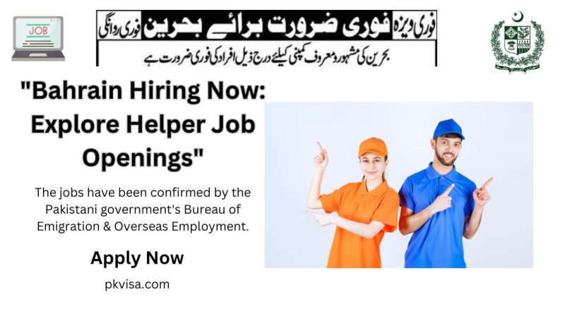 100 Job Opportunities for Helpers in Bahrain