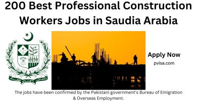 200 Best Professional Construction Workers  Jobs in Saudia Arabia