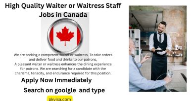 High Quality Waiter or Waitress Staff Jobs in Canada