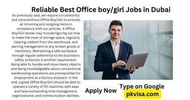 Reliable Best Office boy/girl Jobs in Dubai
